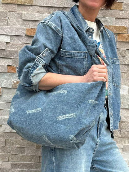 Hobo Bag MILDRED mit ER Logo Mittelblau