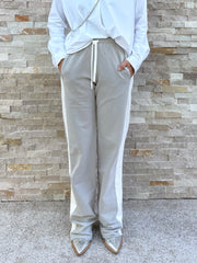 Track Pants with Galon Stripes in Mineral