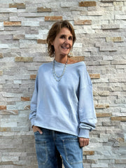 Sweatshirt ROSE with ruffle details in Light Sky 