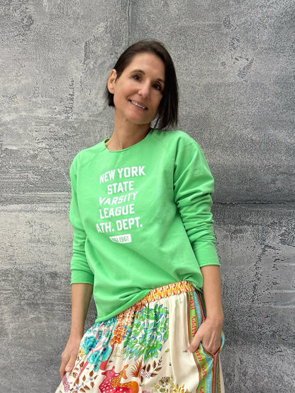 Sweatshirt mit Druck Apfelgrün