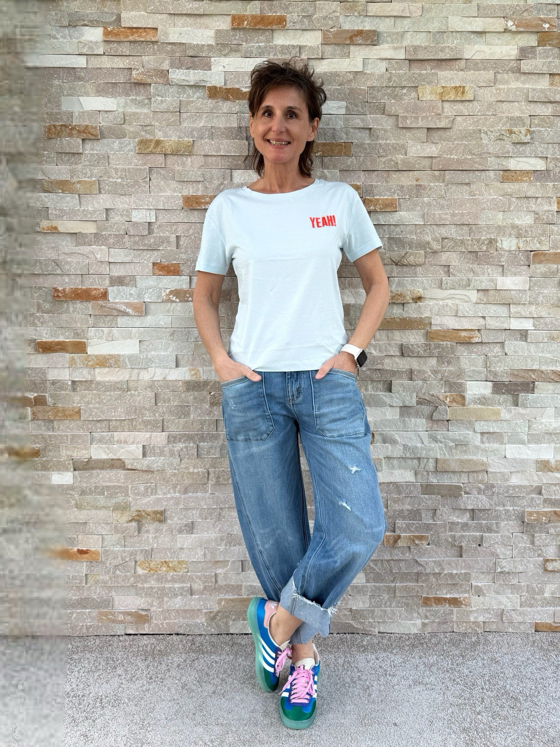 ISABELLA O-Shape Jeans in mount blue / mid blue