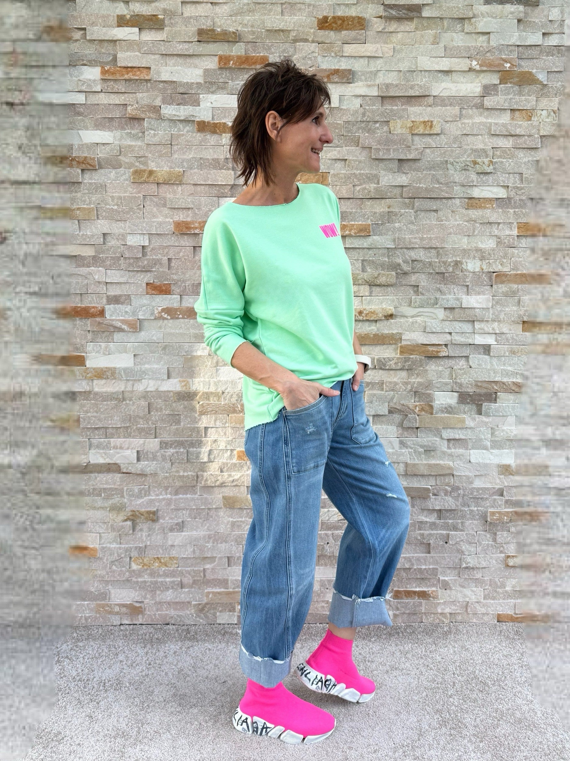 ISABELLA O-Shape Jeans in mount blue / mid blue