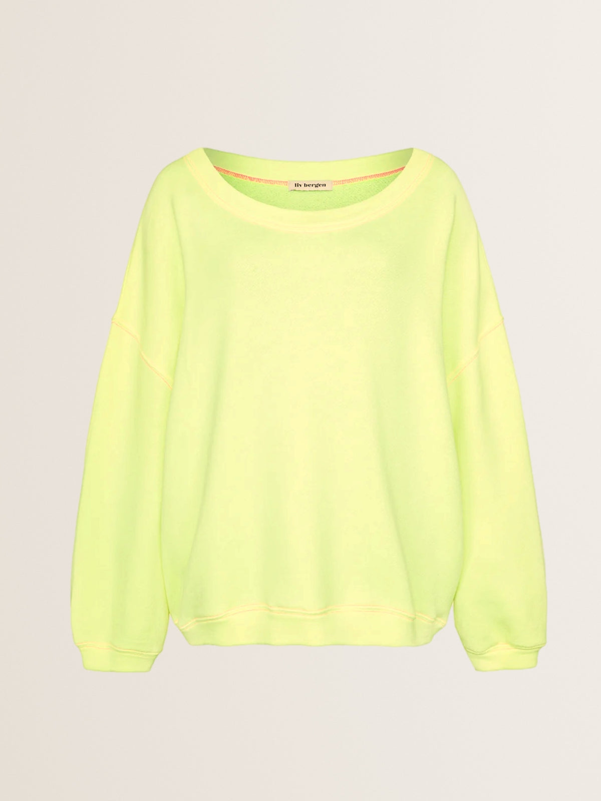 Oversized Sweatshirt Sky Dreaming in Neon Yellow with Pink
