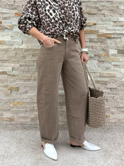 Barrel Jeans O-Shape in  Mocha Mousse