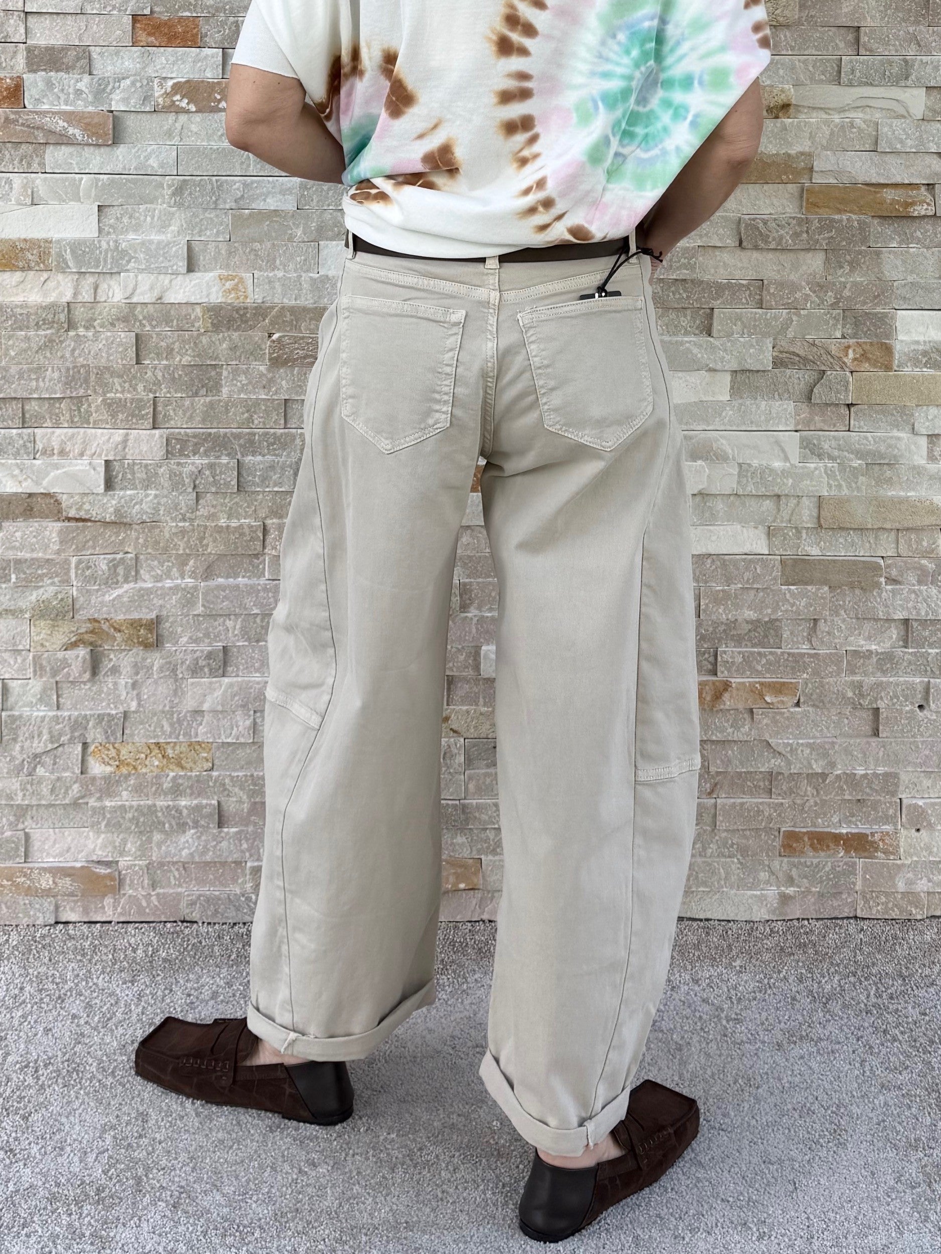 Barrel Jeans O-Shape in Stone