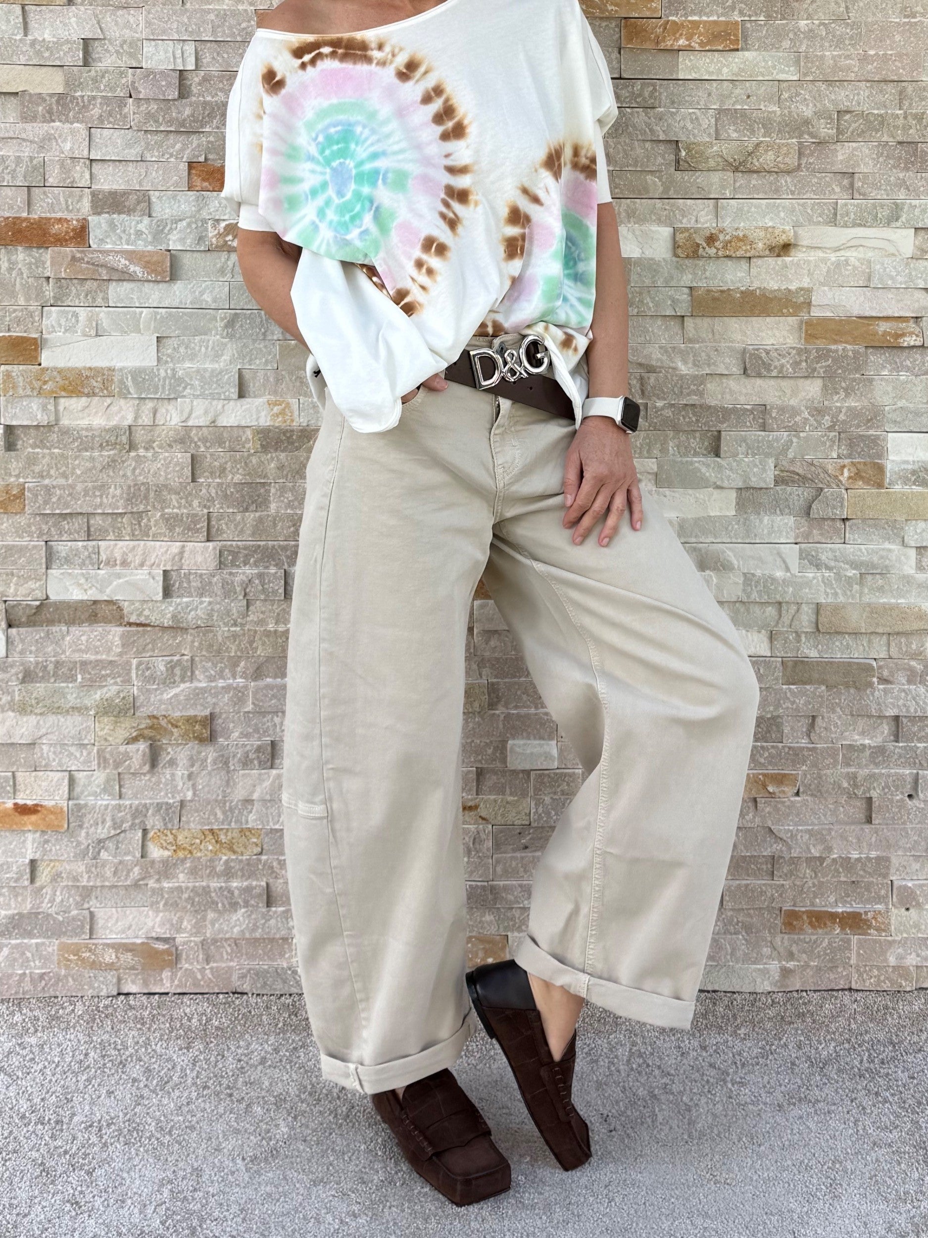 Barrel Jeans O-Shape in Stein