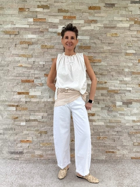 Barrel Jeans O-Shape in White