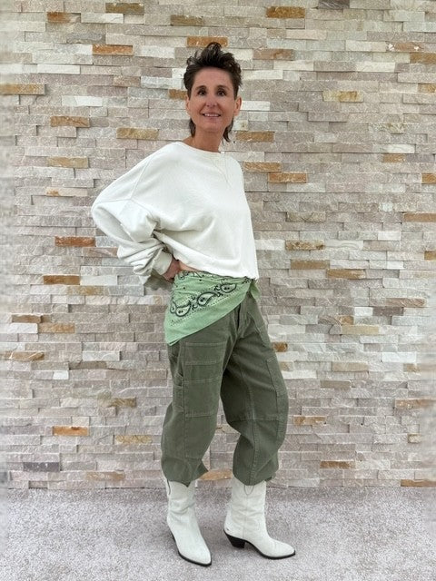 Nickituch Paisley in Grün mit Schwarz/Gold