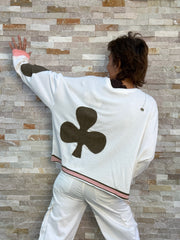 Oversized Sweatshirt HOPEWELL mit Pik-Patches in Ice