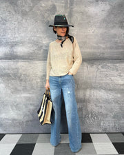 Jeans KALEA mit extra weitem Bein Middle Blue
