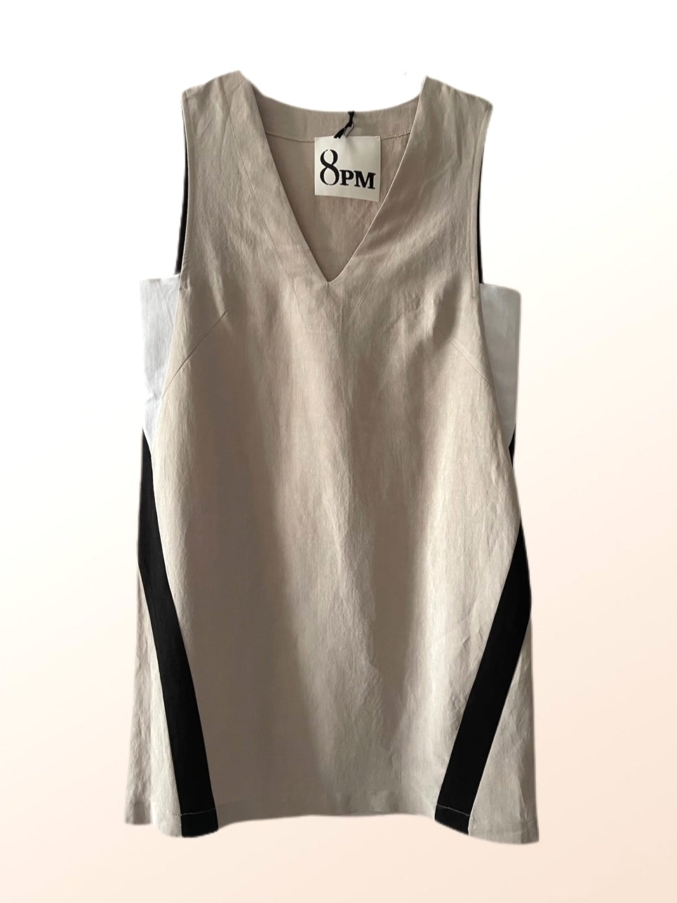 Mini Kleid ohne Arm 3-farbig in Beige