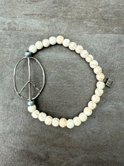 Armband EVE Ecru Perlen Peace Silber