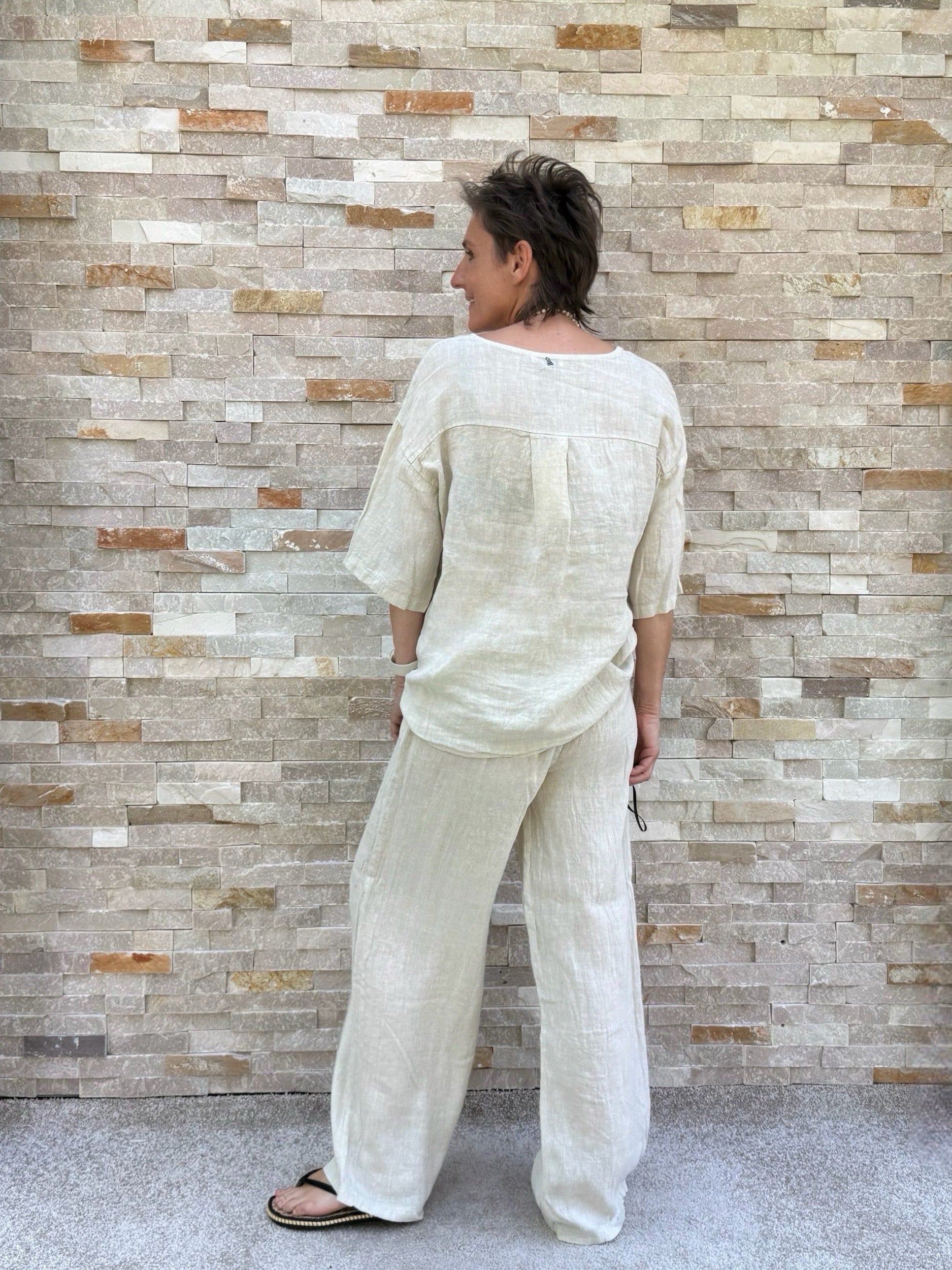 Linen trousers PETER in sand