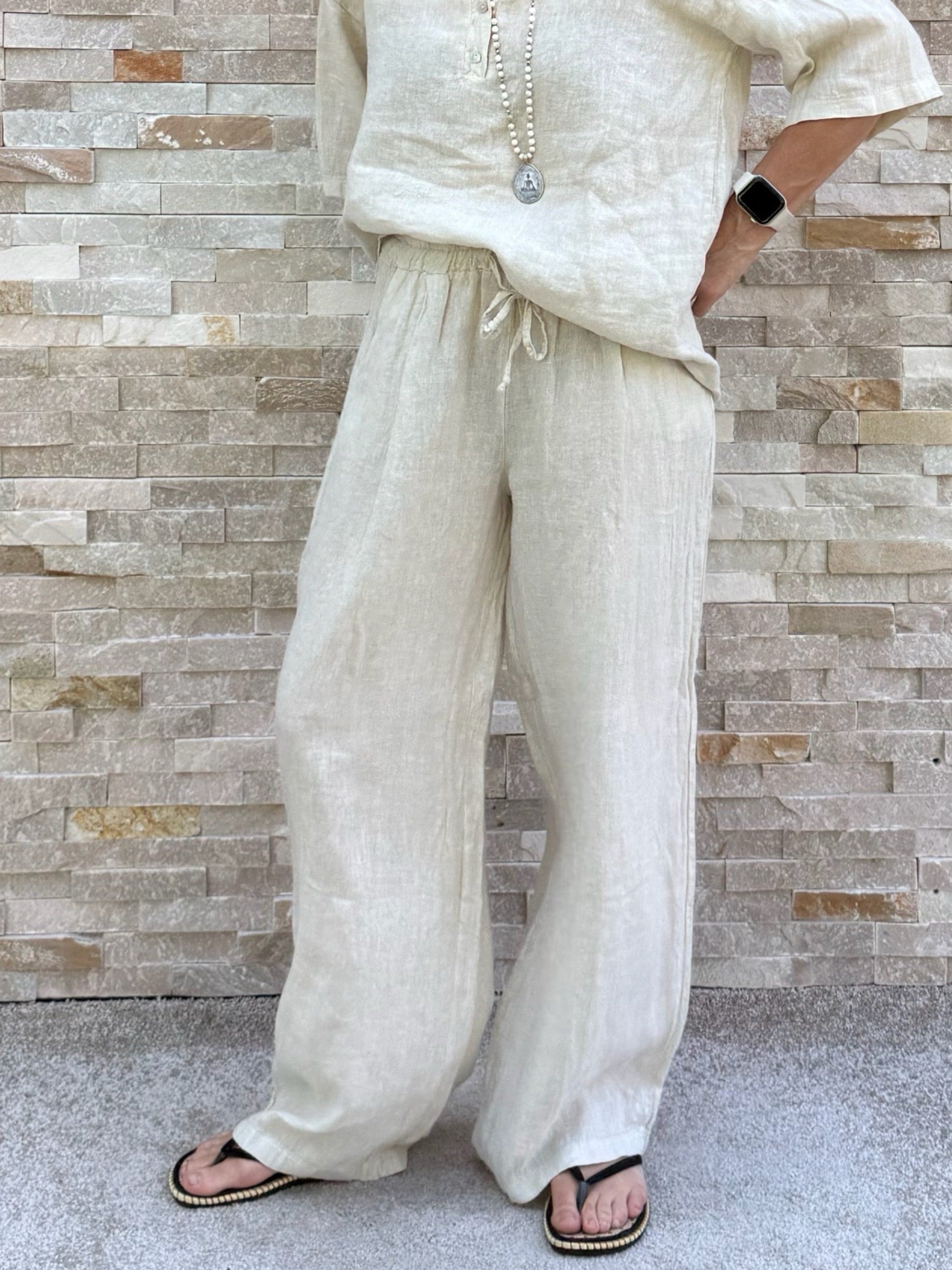 Linen trousers PETER in sand