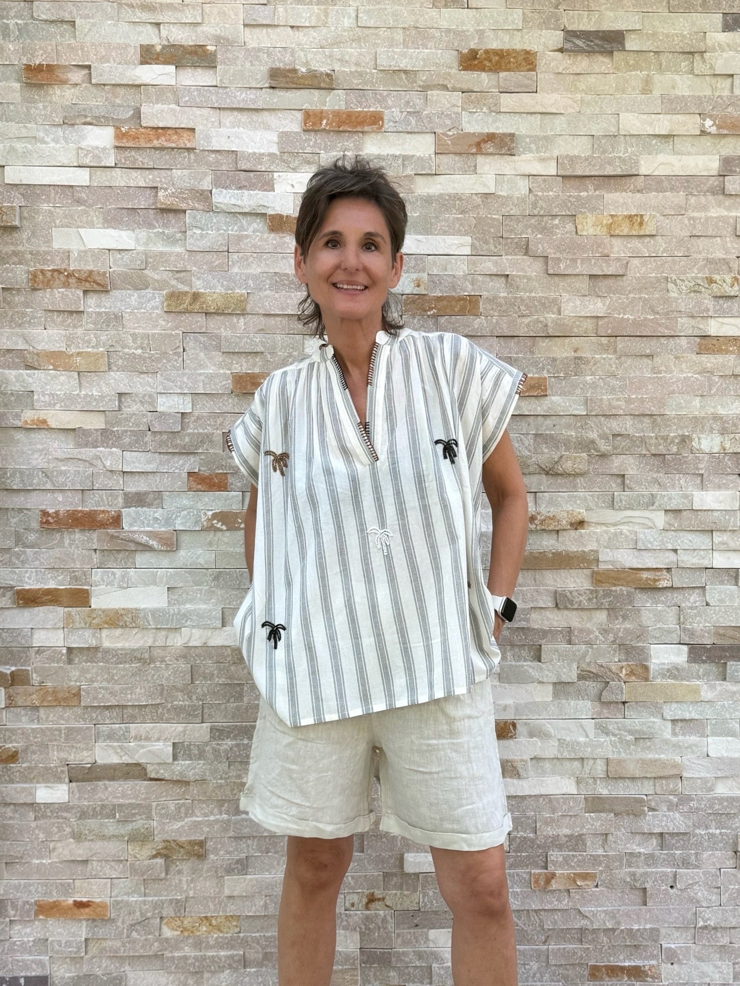 Linen Bermudas OSCAR in Sand