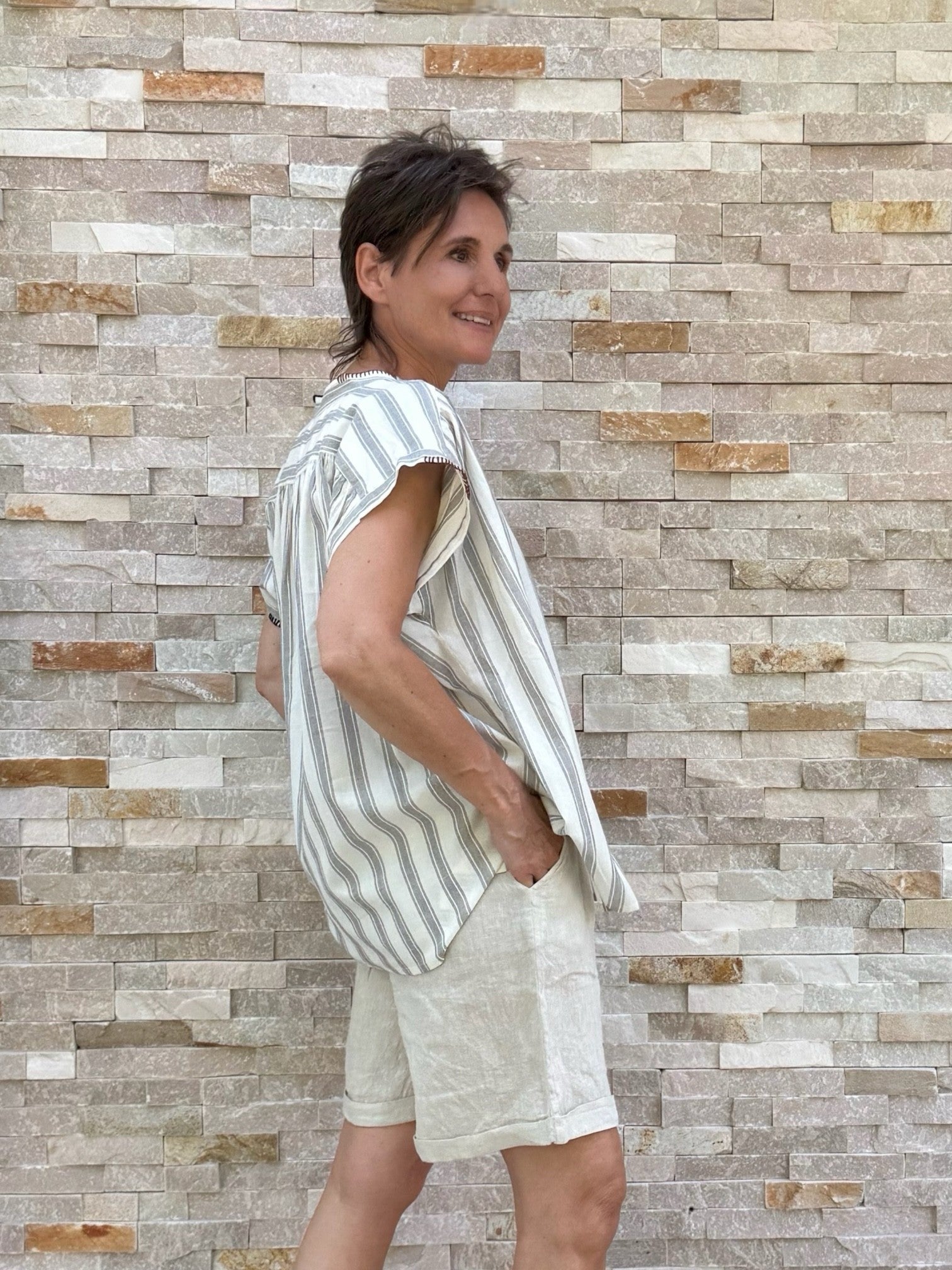 Linen Bermudas OSCAR in Sand