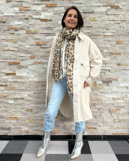 Overshirt Jacke Hellbeige