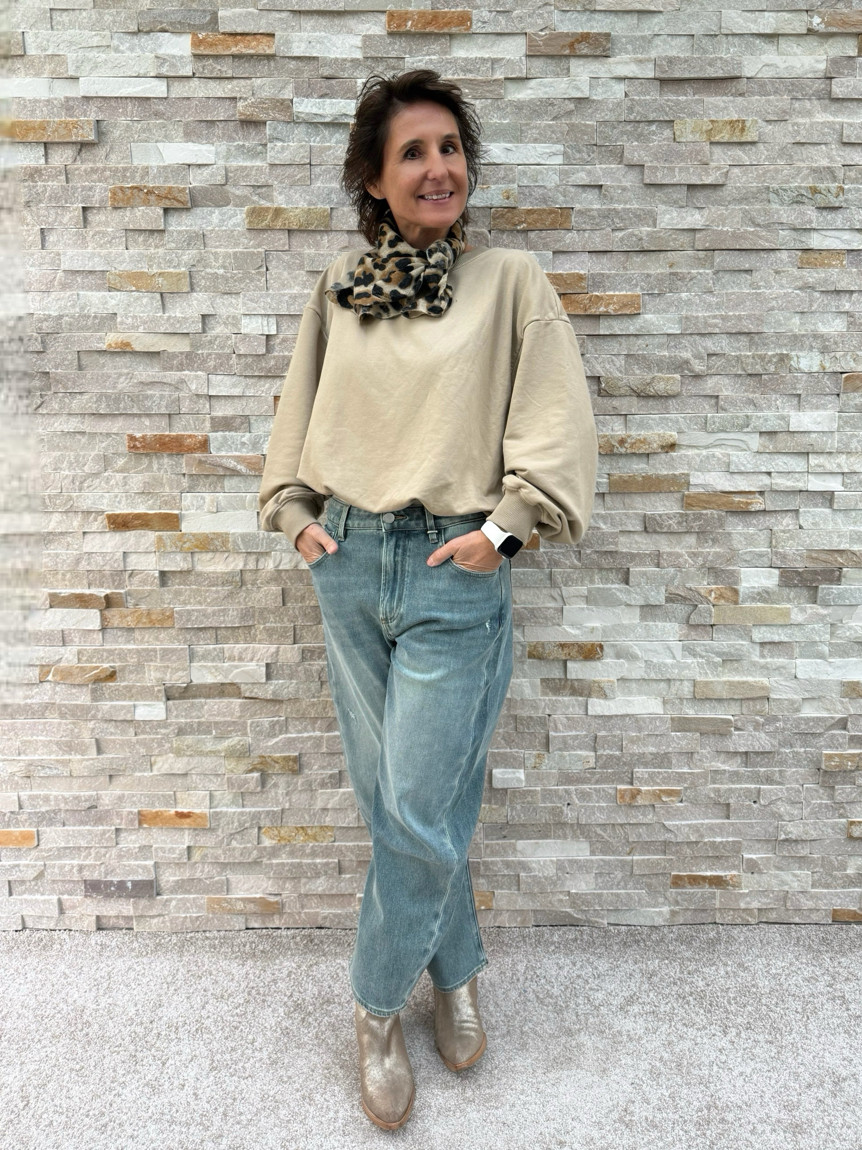 Jeans YOANA O-Shape Sky Grey Blue