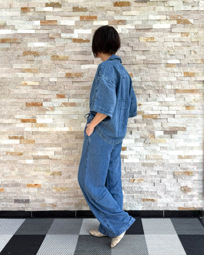 Wide Leg Hose SILKA in Jeans Optik Sunlight Blue