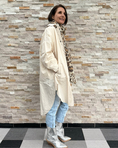 Overshirt Jacke Hellbeige