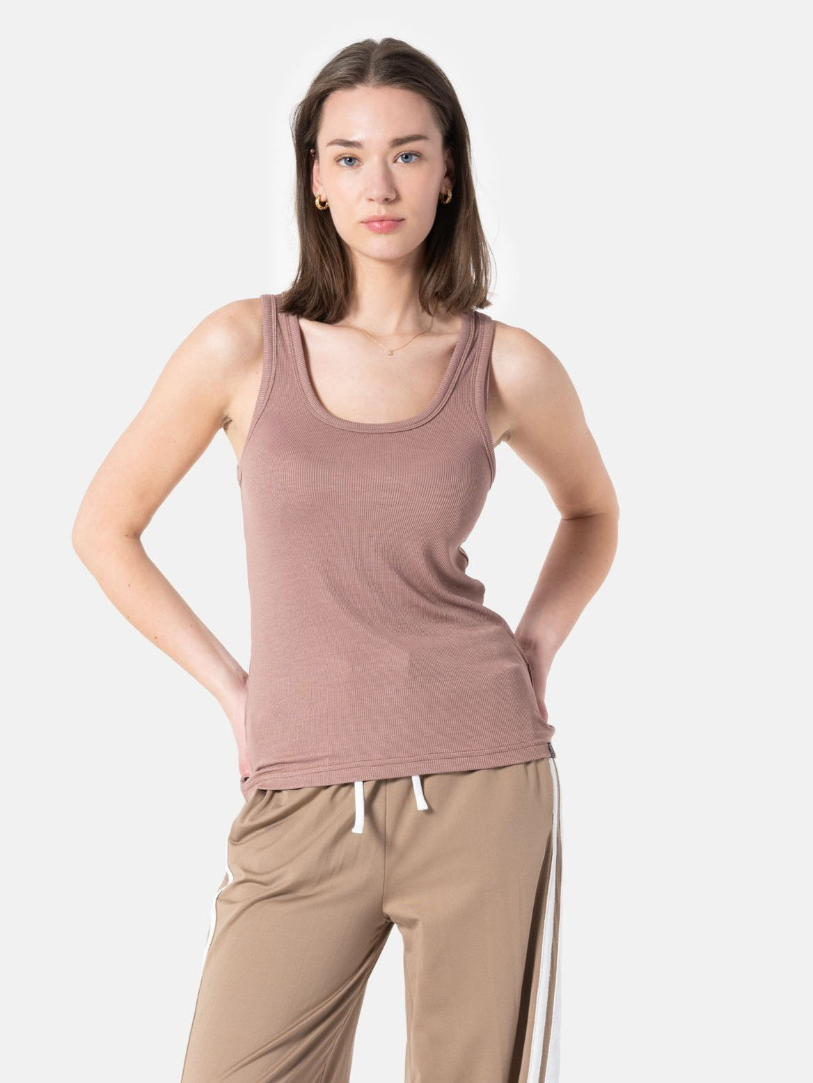 Tank Top CLARA Feinripp in Mocha
