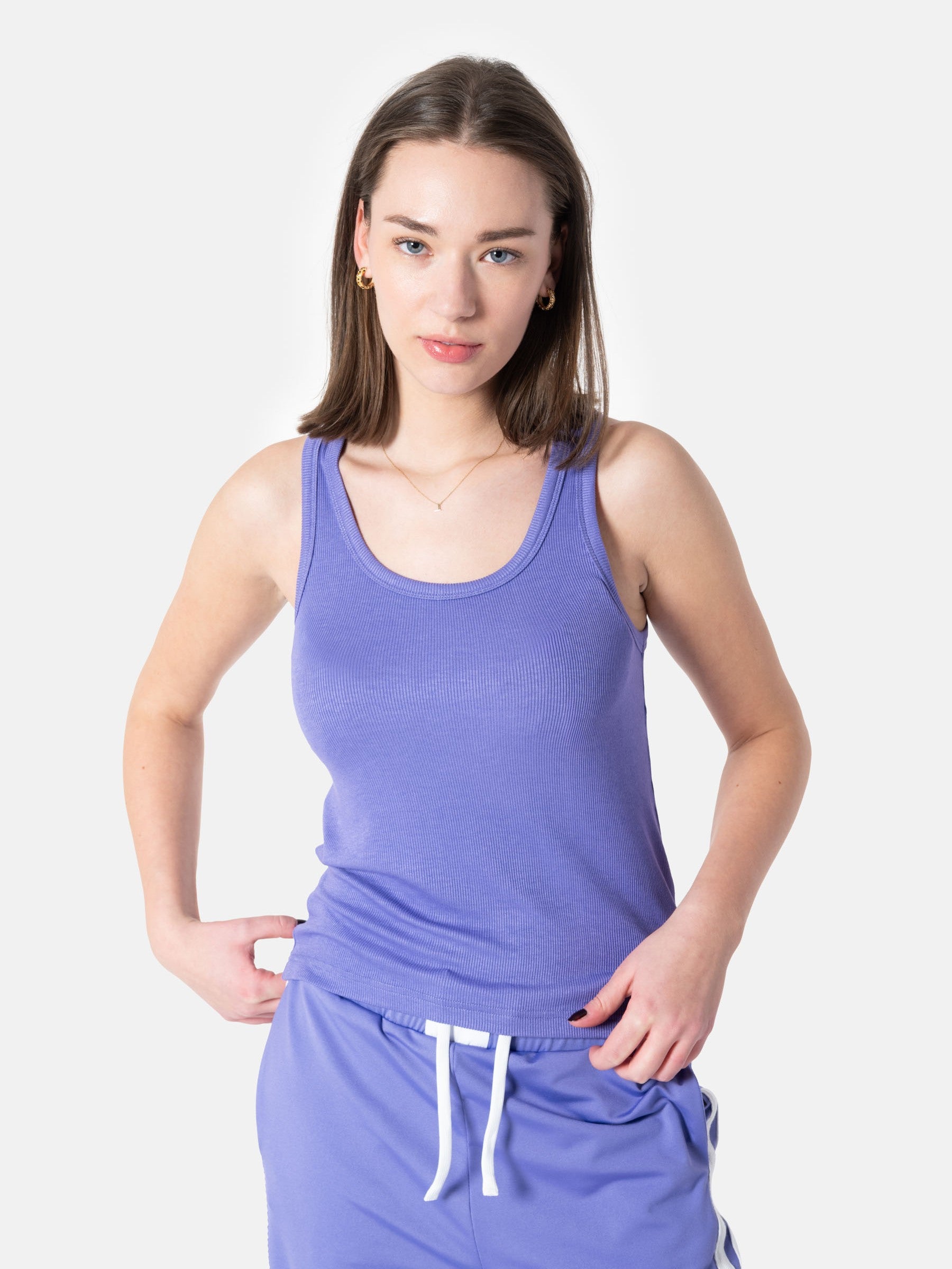 Tank Top CLARA Feinripp in Violet