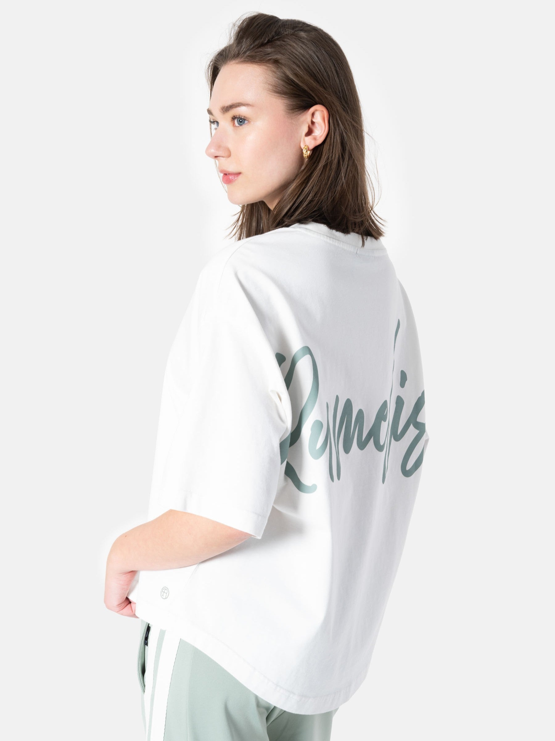 Oversized T-Shirt PATRICIA in Offwhite mit Aloe Rücken Logo