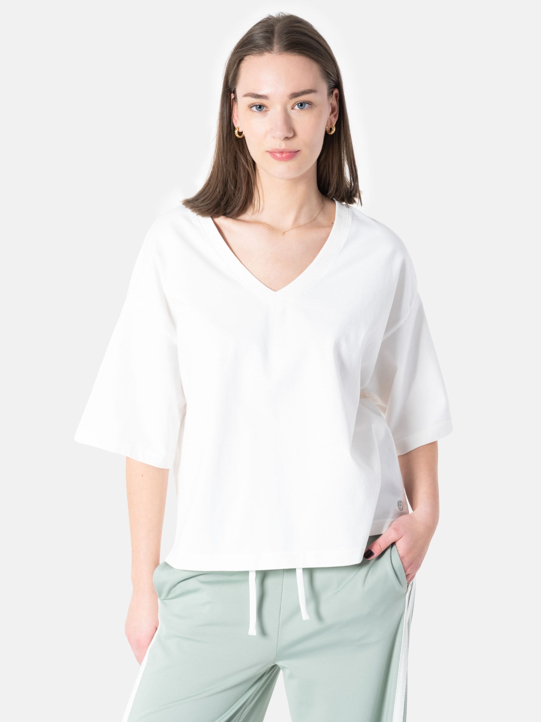 Oversized T-Shirt PATRICIA in Offwhite mit Aloe Rücken Logo