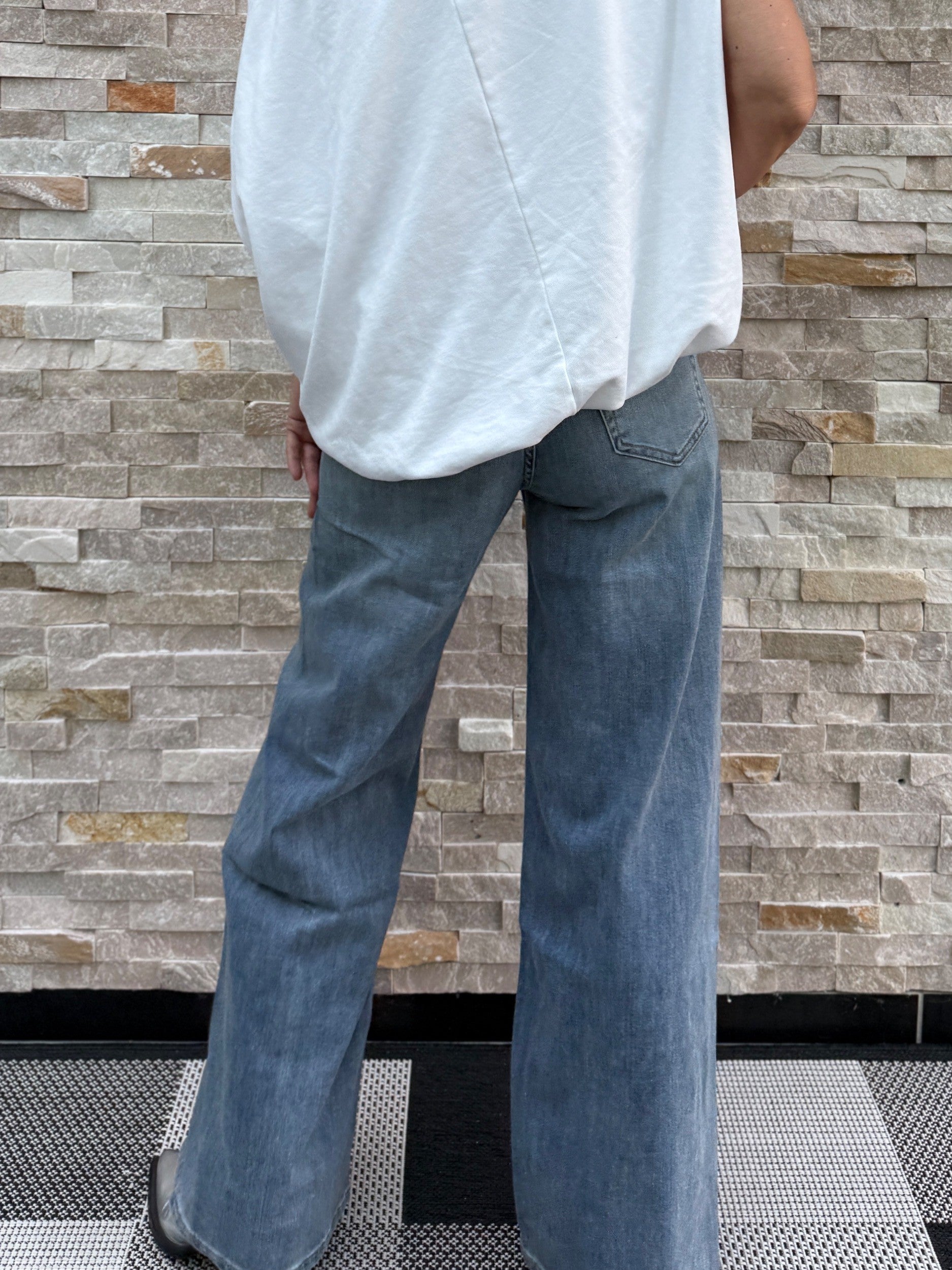 Wide Leg Jeans ALINA GLAM in Twinkle Blue