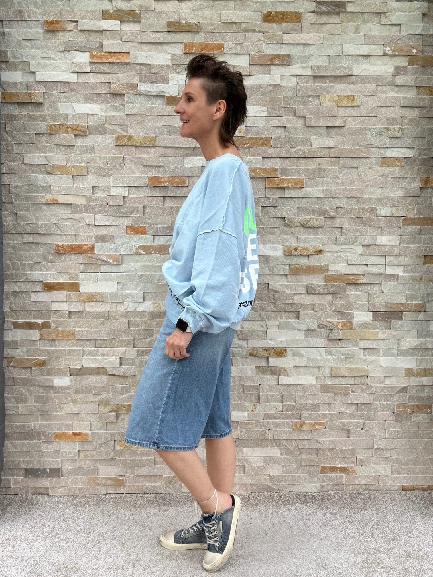 Jeans Bermudas JUDY in Steel Blue