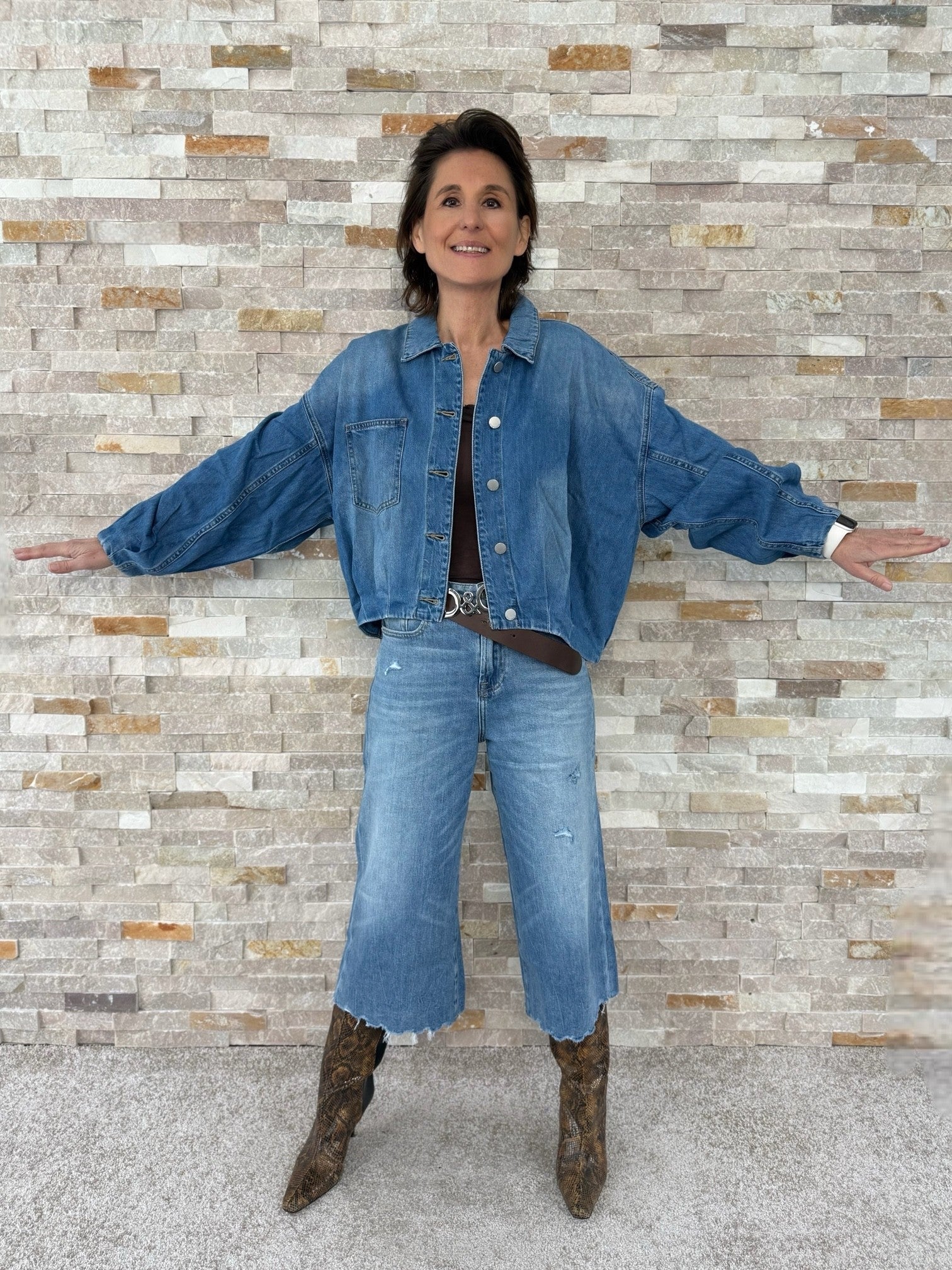 Kurzjacke ER HEROSA in Jeansoptik palermo blue