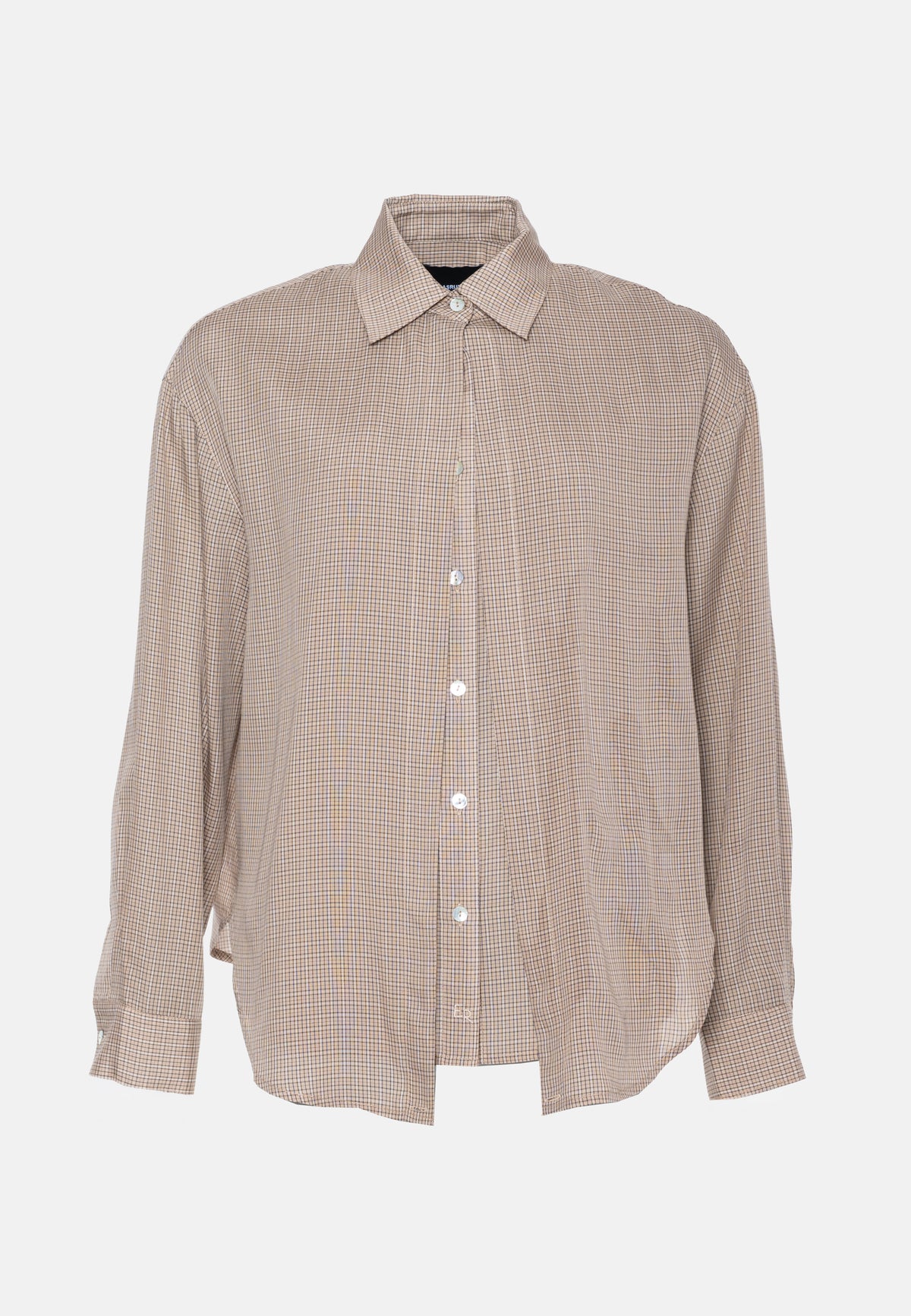 Karobluse NOVALEE mit Doppeleffekt in Baumwolle driftwood