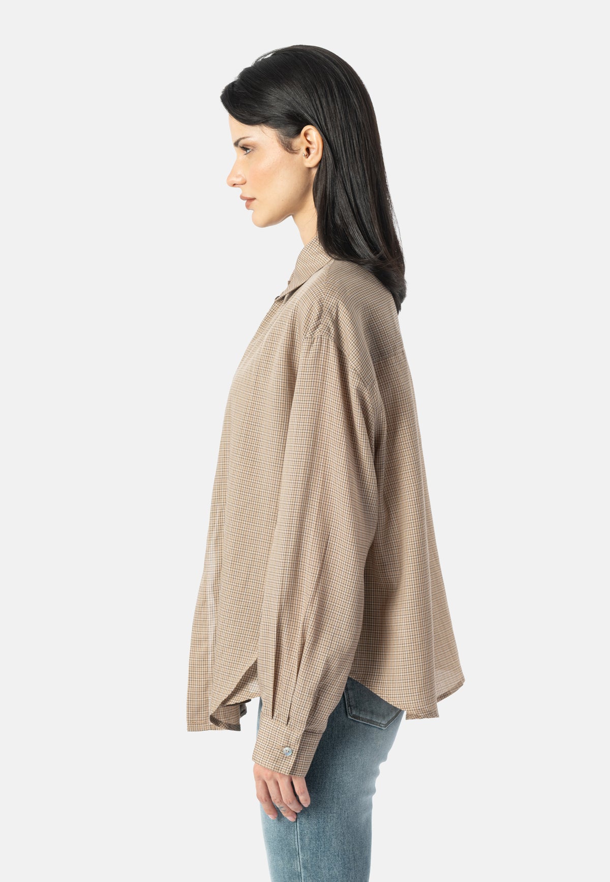 Karobluse NOVALEE mit Doppeleffekt in Baumwolle driftwood