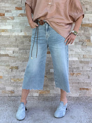 Jeans LINA Culotte / 7/8 wide Leg in hawaii blue