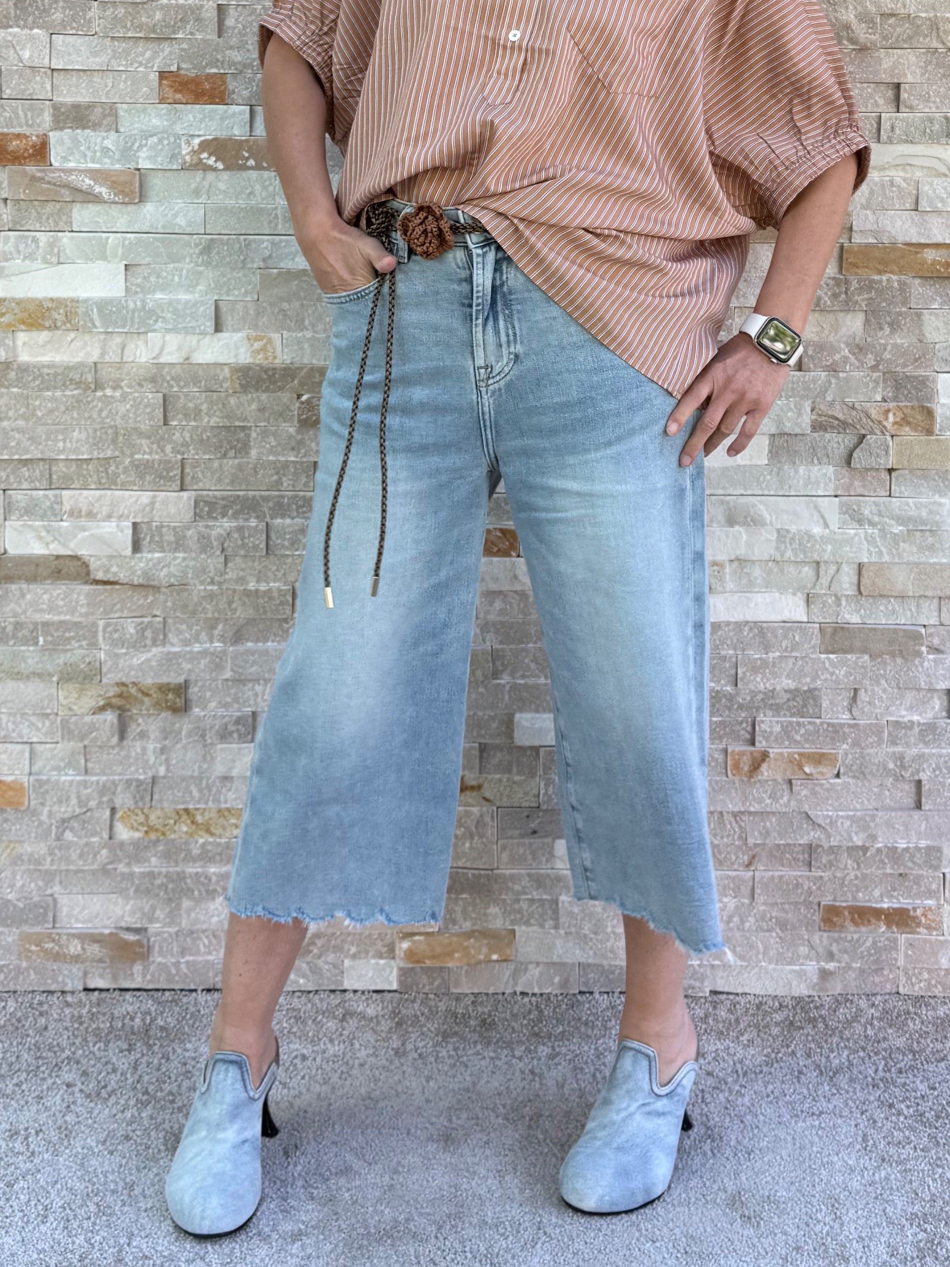 LINA Culotte / 7/8 Jeans in Hellblau