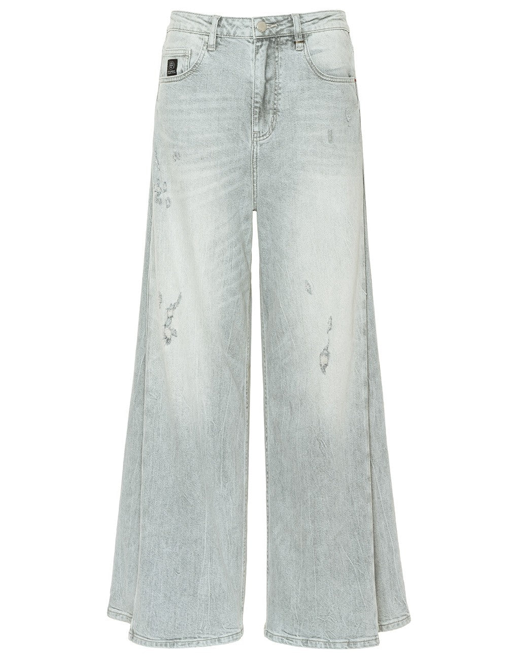 Jeans EIREEN mit Seitenfalte und extra weitem Bein snow grey