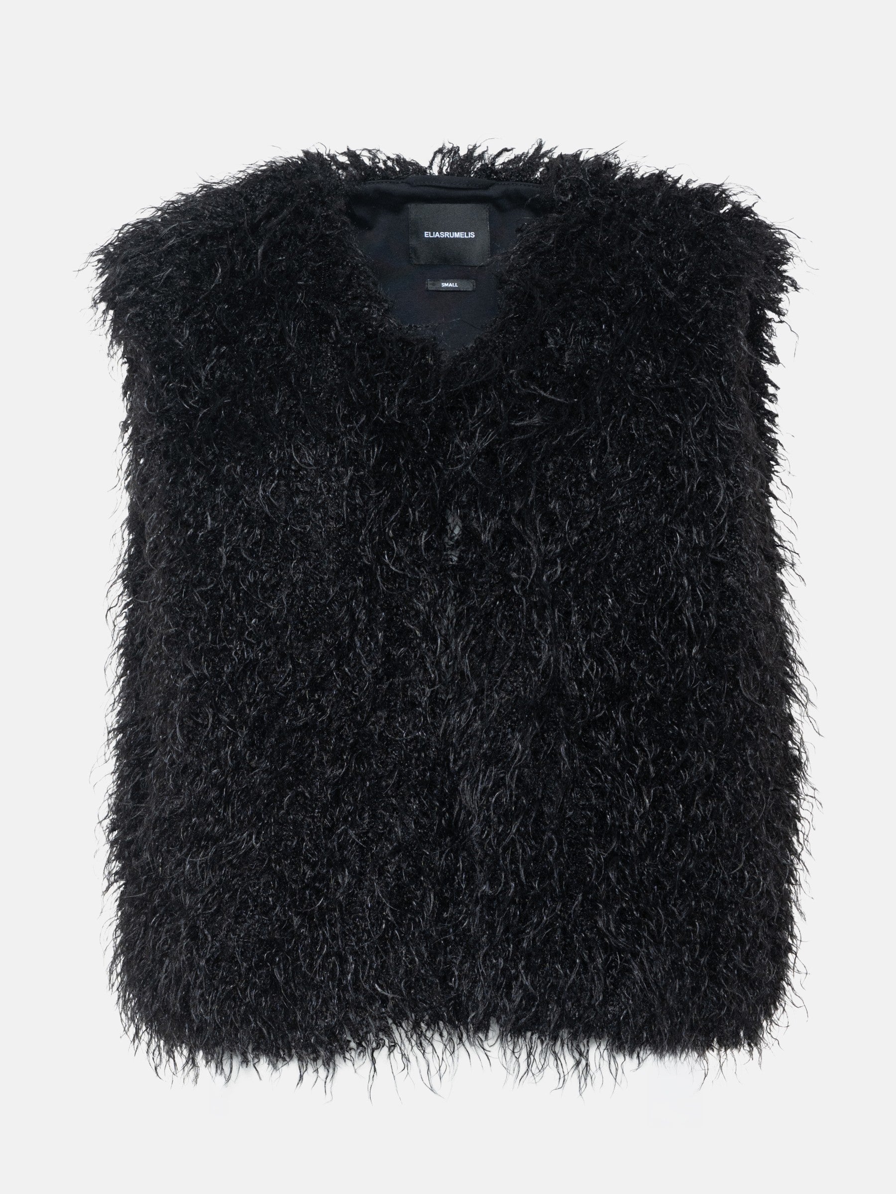 Curly-Lammfellimitat Weste ELLERY in Black