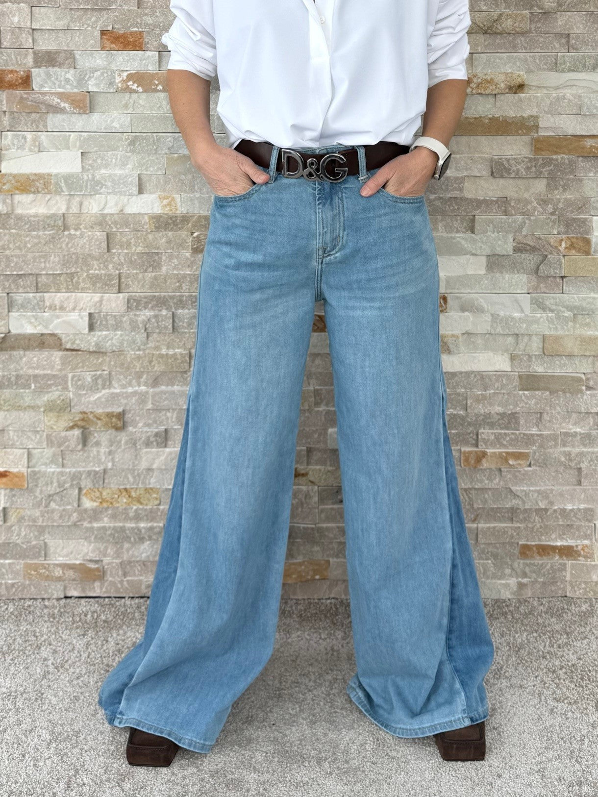 Wide Leg Jeans ER HOLLI in spanish blue