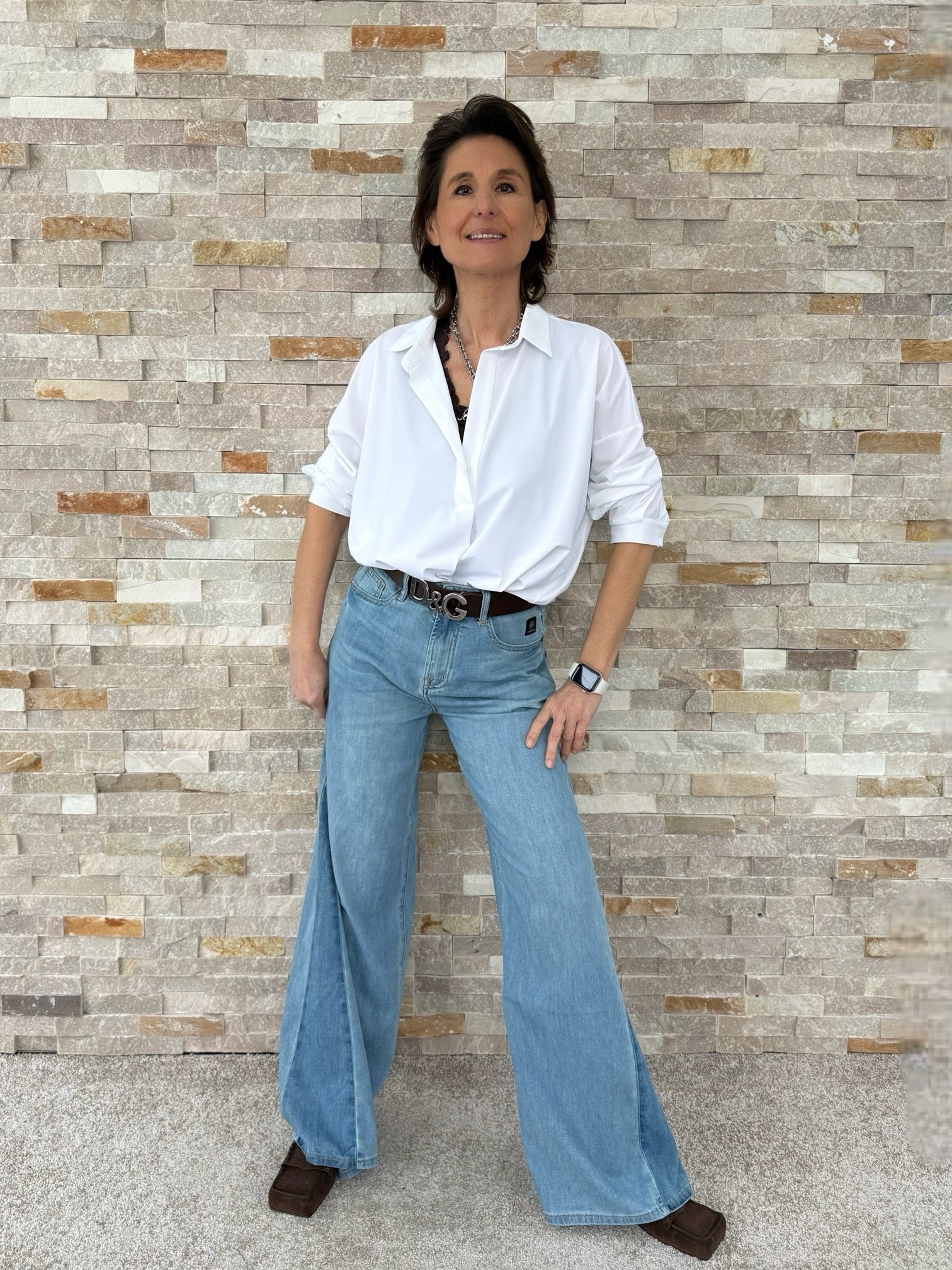 Wide Leg Jeans ER HOLLI in spanish blue