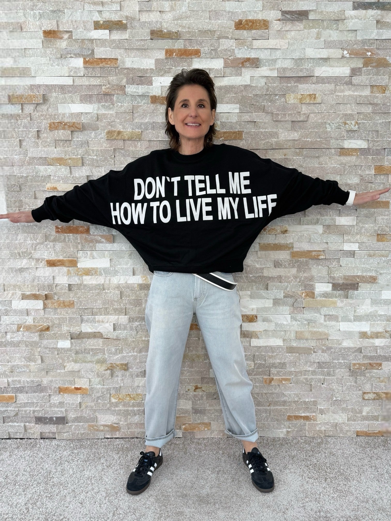 Oversized Sweatshirt IKORIA in Schwarz