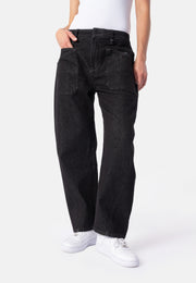Jeans ISABELLA mit aufgesetzten Taschen in Raw Denim Black