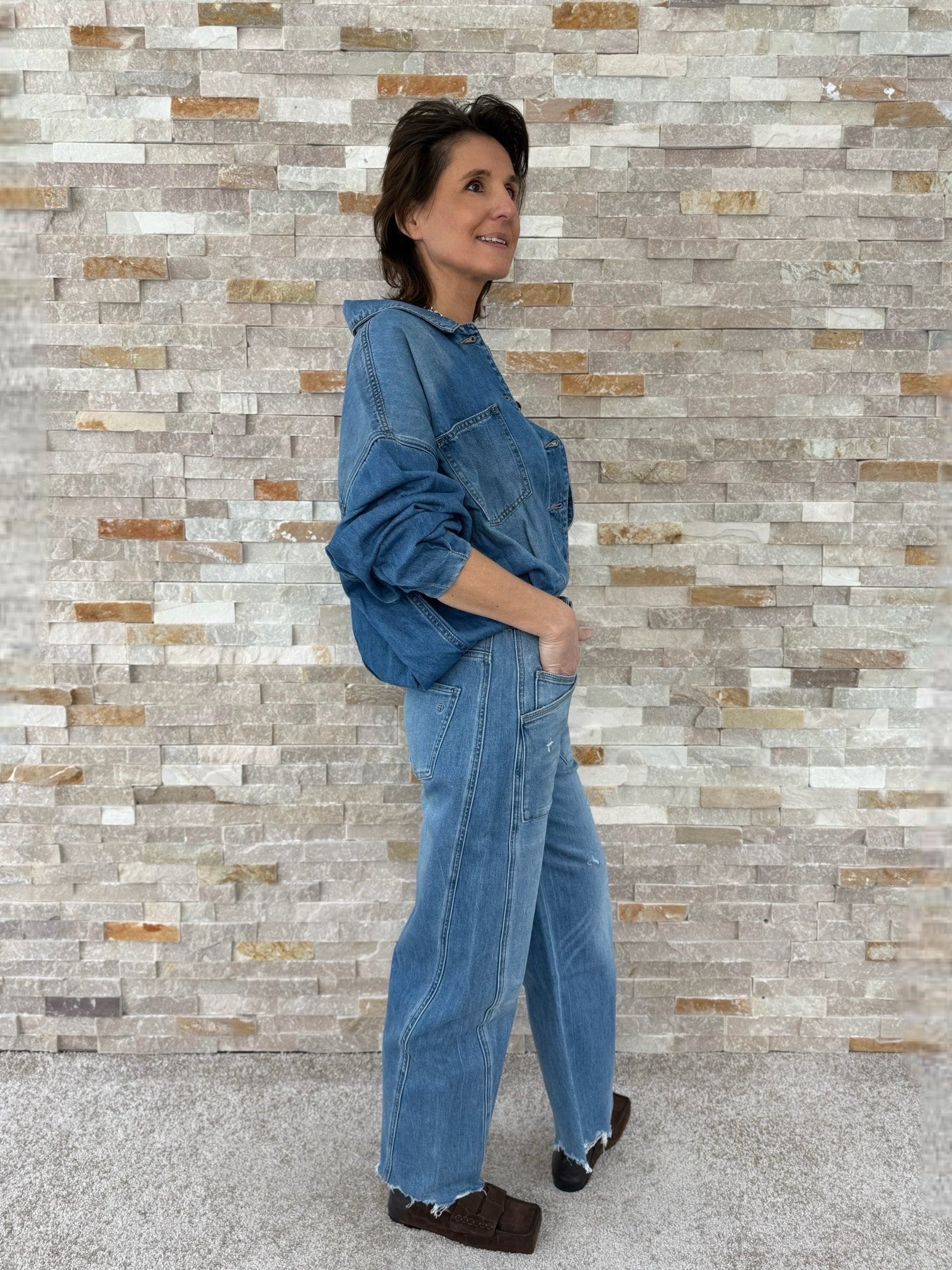 ISABELLA O-Shape Jeans in mount blue / mid blue