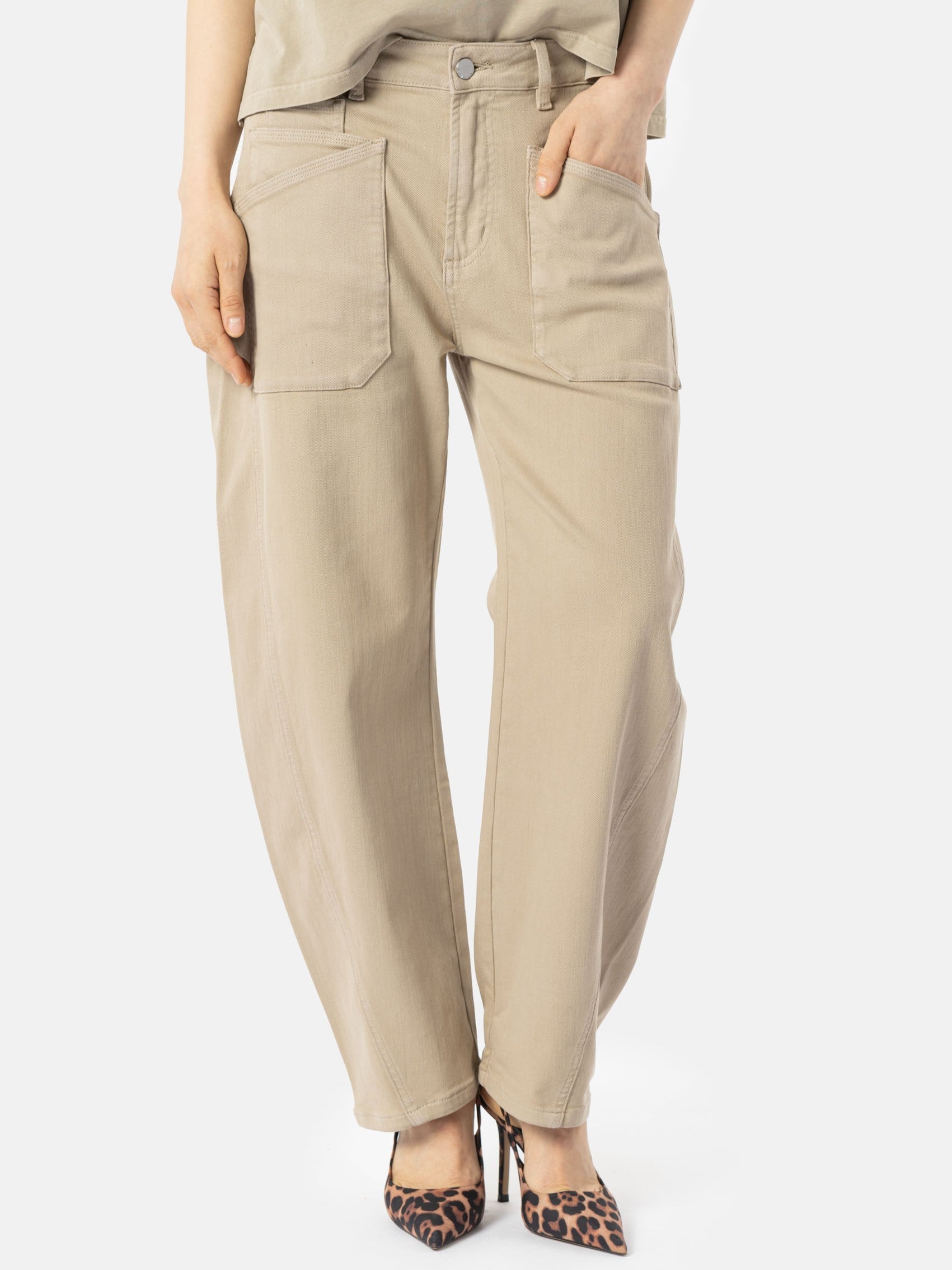 O-Shape Jeans ISABELLA Color Denim in Tan