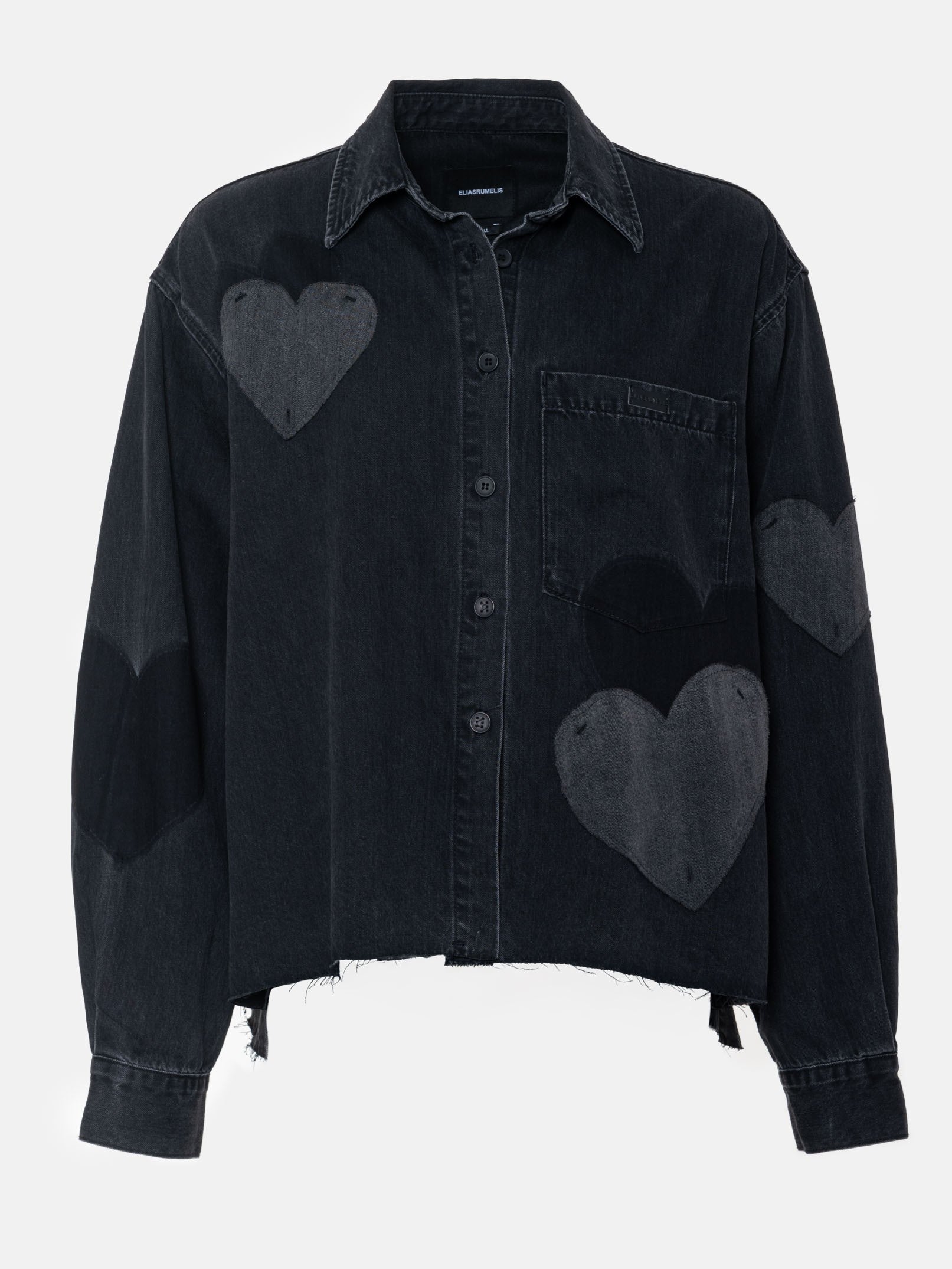 Jeanshemd BEBA mit Herzen in Black Denim