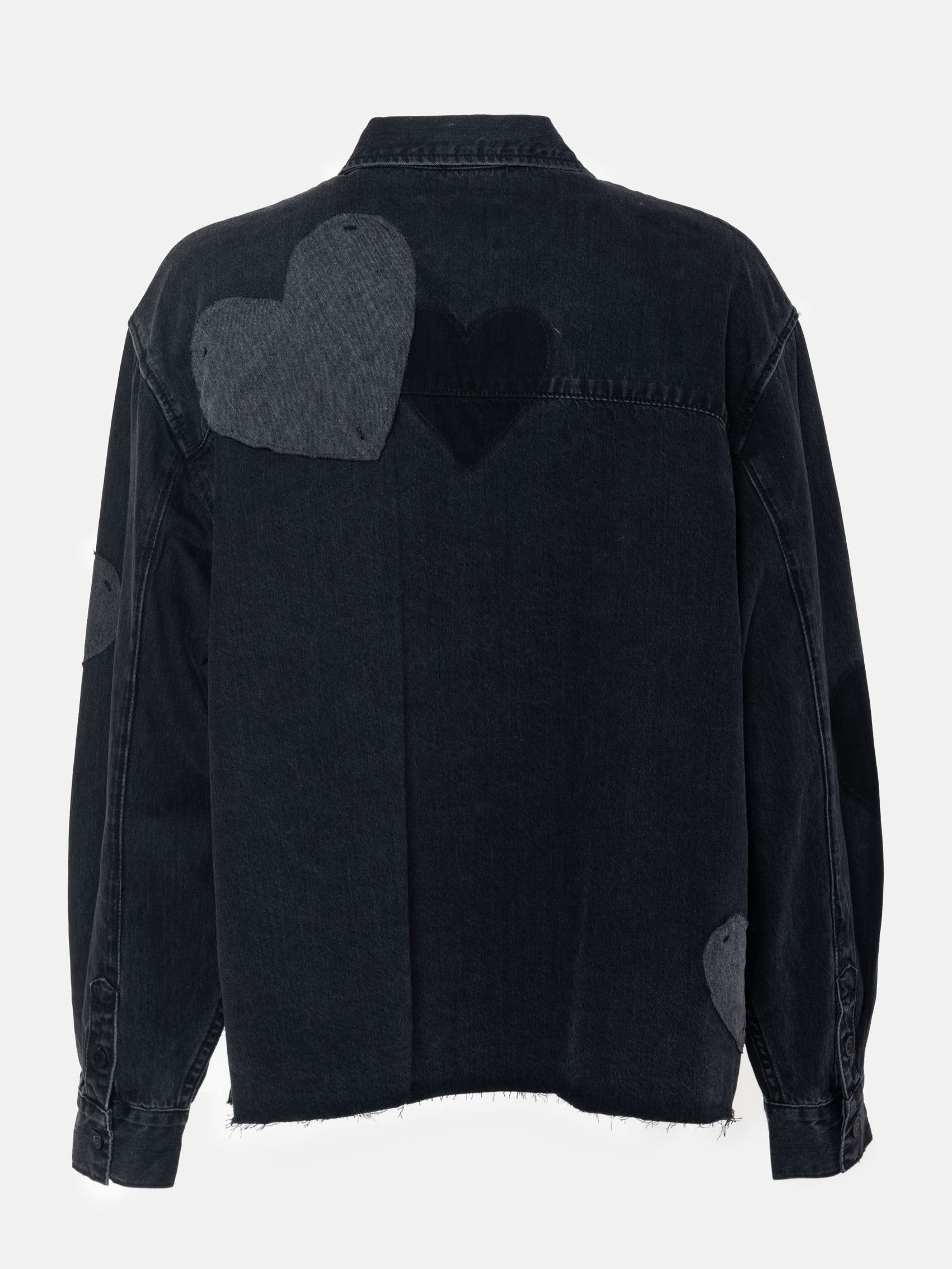 Jeanshemd BEBA mit Herzen in Black Denim