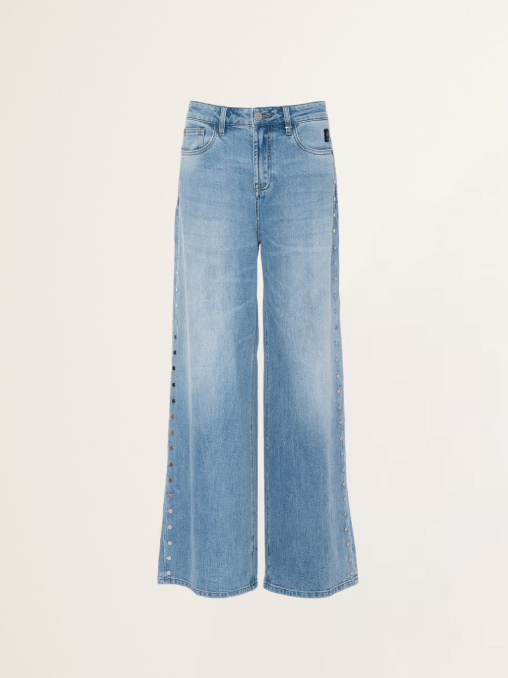 Wide Leg Jeans KALEA Rivet with Studs in Mount Blue