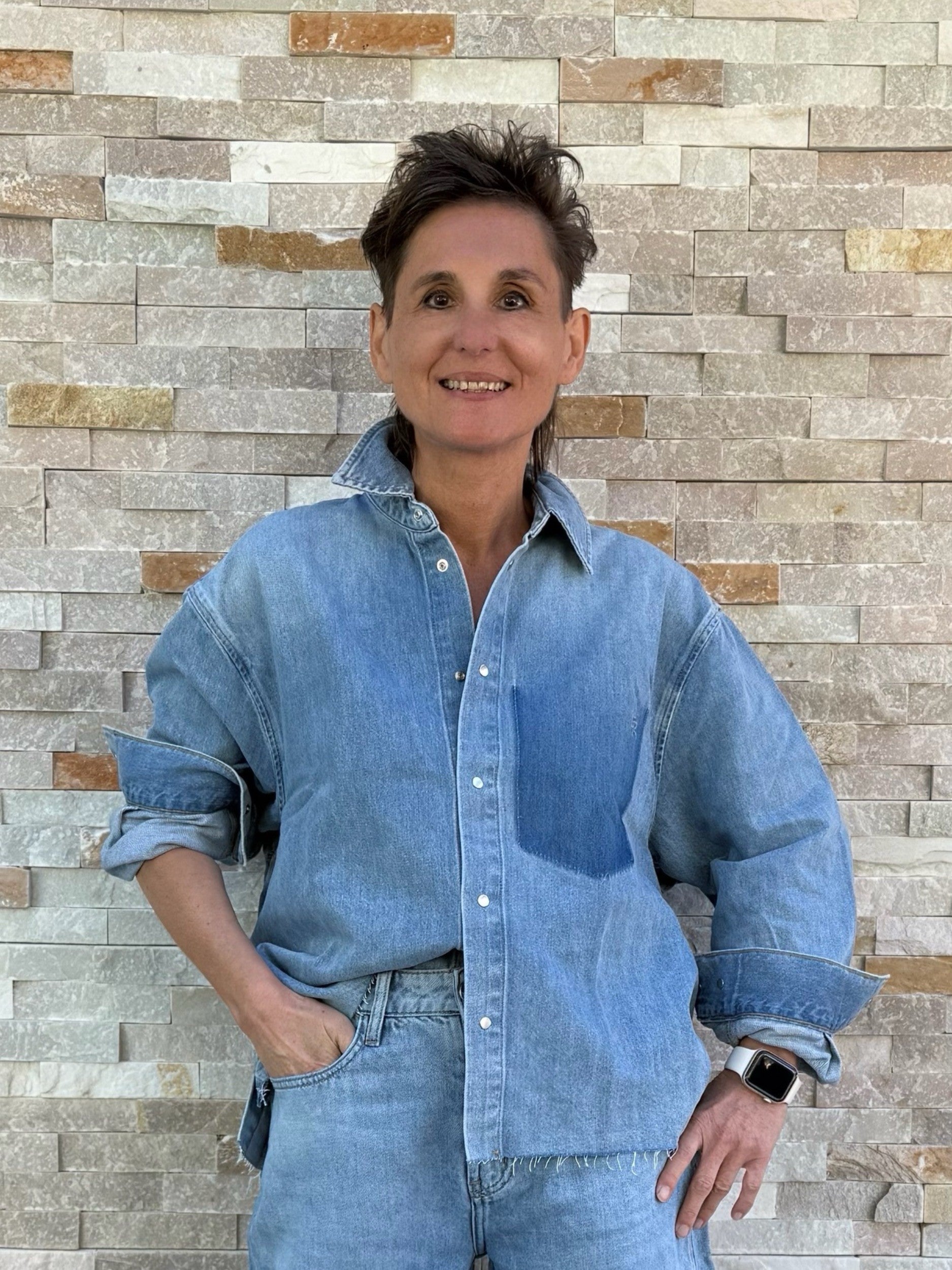 Oversized Jeans Hemd BRIAR in fresh blue