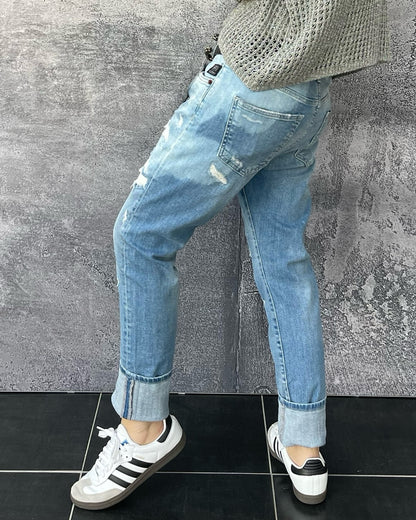 Jeans LANI destroyed relaxed Fit in Frost Blue