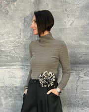 Pullover TILLIE mit Rollkragen Jacquard Oak
