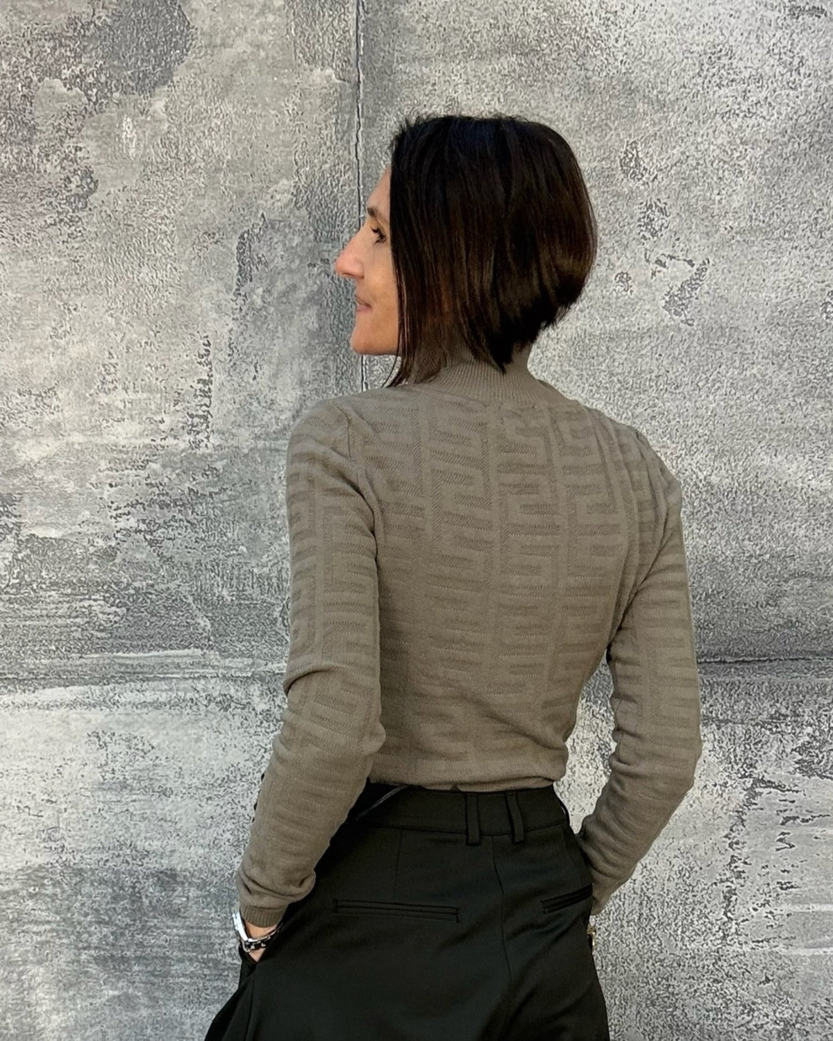 Pullover TILLIE mit Rollkragen Jacquard Oak
